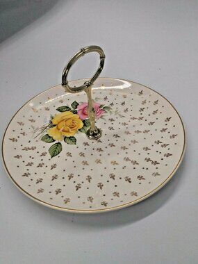 Weatherby Hanley England Royal Falcon Ware Single Tier Cake Dessert Tray